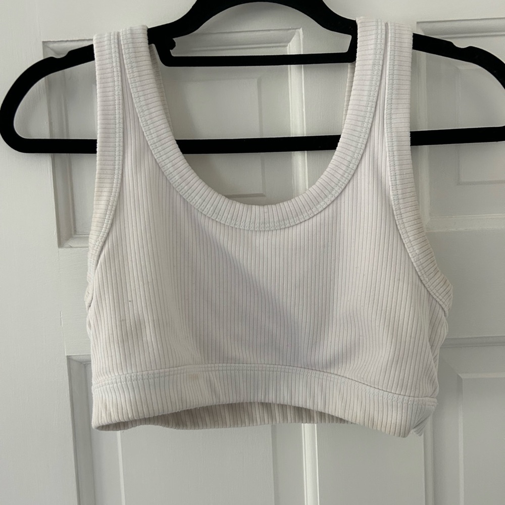 White Alo Sports Bra Size M (with stains)